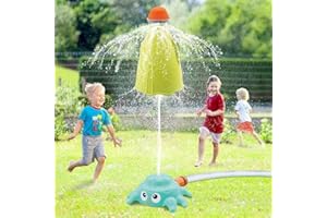 SKERITO Octopus Water Rocket, Outdoor Sprinkler Toy, Summer Cooling Yard Games Funny Water Spray Toy, Water Pressure Lift Sprinkler Toy for 3+Years Old Kids (Green)