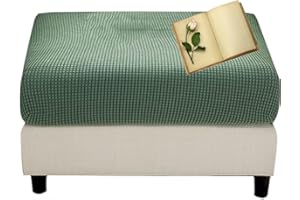 Miecoae Copri Pouf Elasticizzato Rettangolare Quadrato Copri Pouf Fodera Poggiapiedi 50 60 70 80 CM Fodere Coprisgabello Blu/Grigio, Copertura per Sgabello (Color : #3, Size : 30-40cm/12-16in)