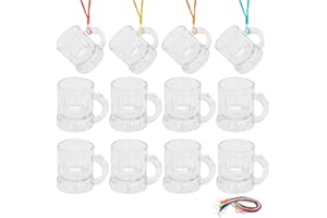 Cisolen 12 vasos de chupito de plástico, vasos de chupito para colgar con asa Vasos de chupito para fiestas reutilizable para soltero fiesta temática de carnaval boda cumpleaños (Blanco)