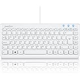 Perixx PERIBOARD-407W, Mini Keyboard - Wired USB Interface - Piano White - 320x141x25mm Dimension - Chiclet Key Design - UK L