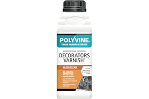 Polyvine Decorators Varnish Gloss – Water Resistant Clear Varnish with UV Protection - Seals and Protects Emulsion, Acrylic Paint, Wallpaper, Wood, Furniture, Plaster & Fabric, 500ml