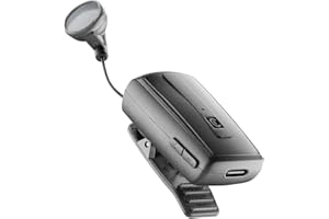 Cellularline |Roller Clip Headset |Écouteurs Oreillette Bluetooth Rétractable avec Clip - Autonomie 7h - Recharge 1,5h - Connexion à 2 Téléphones Mobiles - Noir