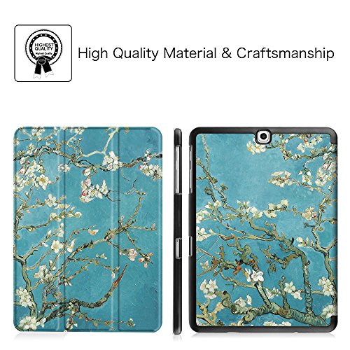 Fintie Samsung Galaxy Tab S2 9.7 Hülle Case – Ultra Schlank Superleicht Ständer Smart Shell Cover Schutzhülle Tasche mit Auto Schlaf / Wach Funktion für Samsung Galaxy Tab S2 T810N / T815N / T813N / T819N 24,6 cm (9,7 Zoll) Tablet-PC, Mandelblüten - 2