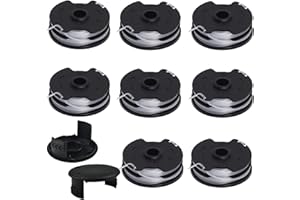Mocoli Bobina de hilo Doble Para cortacésped Parkside, PRTA 20li C3 IAN351753（8 Bobines de Rechange pour Coupe-Bordures + 2 Capuchons de Bobine）