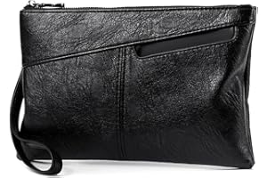 GALSOR Borsa da polso da uomo Pochette da uomo Pochette da uomo Pochette in pelle morbida di grande capacità