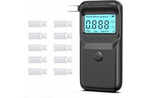 ZukQvrivelig Breathalyzer,Portable Breathalyzer for Alcohol Tests Fast-High-Accuracy Alcohol Breathalyzer Tester with LCD Display and 10Pcs Reusable Mouthpieces for Personal&Professional Use