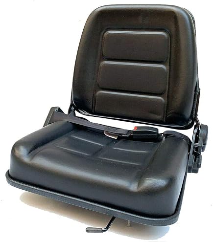Miumaeov Universal Forklift Seat with Armrest And Safety Belt Adjustable Backrest Heavy