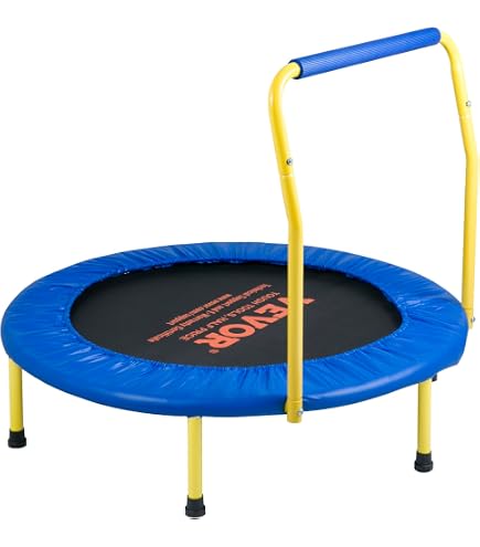 Trampoline Fitness Enfants 92 Cm Pliable - Charge 150kg Avec Poignée Et Housse Sécurité | COSTWAY - Bleu