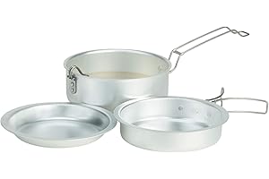 Ferrino 78056HCU.1SIZ Set pentola Chiusura, Padella con Manico Pieghevole e Piatto Fondo, popote Scout V, Alluminio Unisex-Adulto, Multicolore, Taglia Unica