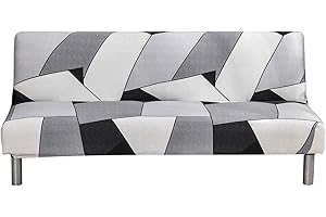 ShowyLive - Housse de canapé sans accoudoirs, 2 à 3 places, élastique, bouclier, protection pour meubles, canapé rétractable (blanc)