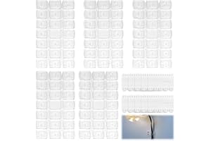 MXYVRIX 100 Transparente Lichterketten-Clips mit 120 Mini-Klebestreifen, Selbstklebende Klebehaken, Mini Klare Haken zum Verzieren für Weihnachtsdekoration und Festbeleuchtung, Kein Bohren Erforderlich