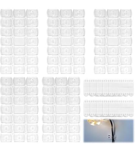 40 Stück Mini-Haken Selbstklebend - Durchsichtige Clips Für Lichterketten & Deko (Innen/Außen)