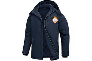 TOMEEK Chaquetas para Hombre Invierno Softshell Chaqueta con Capucha Múltiples Bolsillos Cremallera Chaqueta polar Hombre Chaqueta de Senderismo Cortavientos Exteriores Abrigo