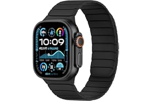 Tasikar Magnetic Straps Compatible with Apple Watch 49mm 46mm 45mm 44mm 42mm Soft Silicone Replacement Loop Wristband for iWatch Ultra 3 2 1 SE Series 11 10 9 8 7 6 5 4 3, Black