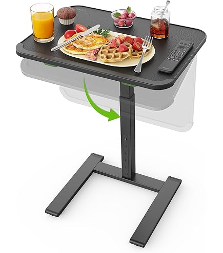 Table-Mate Ultra Folding TV Tray Table for Eating and Cup Holder, Adjustable to 6 Heights and 3 Angles with Device Holder (Black Table-Mate Ultra Folding TV Tray Table for Eating and Cup Holder, Adjustable to 6 Heights and 3 Angles with Device Holder (Black