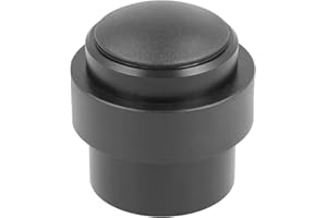 Amig | Ogranicznik drzwi przejściowych | Średnica 30 x 36 mm | Model 205 | Aluminium z matowym czarnym wykończeniem | Okrągły śpiew | Obejmuje plastry + kołki do montażu