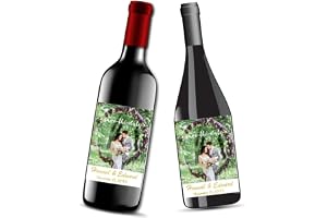 guk 20 Pcs étiquette Bouteille De Vin Personnalisé Mariage étiquette Personnalisée Anniversaire Autocollant Photo étiquette Personnalisée (9_x_12.5_cm)