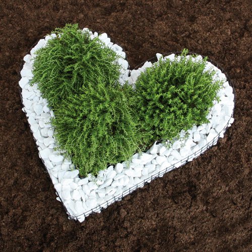 Pflanzschale / Blumenschale Gitter Steinkorb Herz bellissa 37x34x4cm - 4