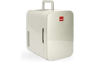 SENSIOHOME 10L Mini Fridge Cooler & Warmer | AC+DC Power - 12v, UK & EU Plug | Compact, Portable and Quiet, For Home, Bedroom, Car, Holiday, Food Drinks Makeup (Silver)
