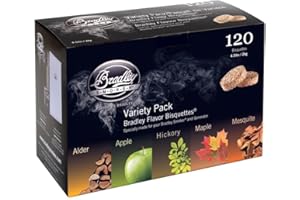 Bradley Smoker BT5FV120 Lot de 120 bisquettes – Cinq arômes différents