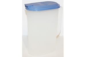 Tupperware Vintage Slim Line 2 Quart Sheer Refrigerator Pitcher With True Blue Seal