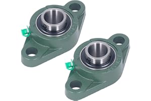 Tissting Ucfl205-16 Blocco Cuscinetto di Cuscino Montato su Flangia in Ghisa da 2 Pacchi con Cuscinetti in Acciaio Cromato con Foro da 1 Pollice, Allineamento Automatico Lineare, Supporto Cuscinetto