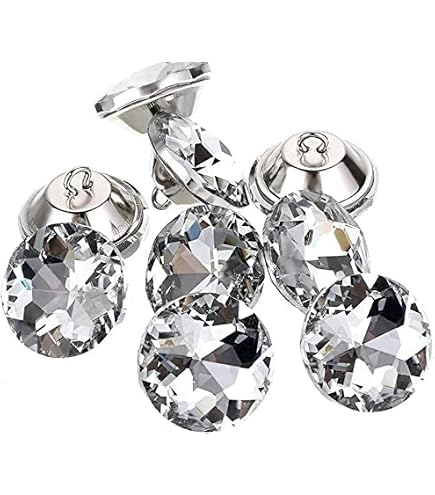 10 Boutons Fantaisie Strass Transparents 10mm - 2 Trous - Pour Couture & Scrapbooking