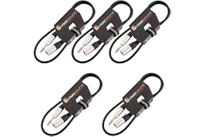 VisioSound 5 x Male XLR to 6.35mm Stereo TRS Jack Lead/Balanced Signal/Audio Patch Cable (Black, 1m, Pack of 5)