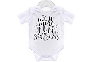 ART HUSTLE Life is More Fun at Grandma's Short Sleeve Bodysuit/Baby Grow for Baby Boy Or Girl