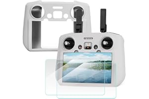 ZWLLKJGS Coperchio di protezione protettivo del controller+Film di protezione dello schermo HD per DJI AIR 3 Drone RC2 Accessori Remote Control (Gray)