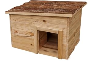 garden mile Maison pour hérisson et abri d'hibernation en bois durable résistant aux prédateurs Station d'alimentation extérieure et toit en feutre pour la maison le jardin les hérissons les animaux