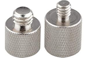 CAMVATE 1/4" Female to 3/8" Male & 3/8"-16 Female to 1/4"-20 Male Screw Adapter for Tripod and Camera and Qr Plate/Adapter Brass