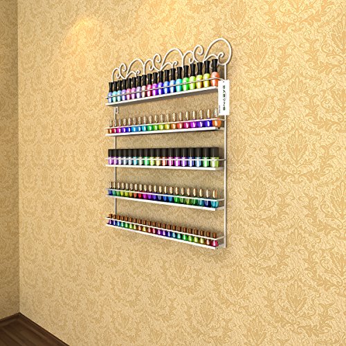 Dazone® 5-tier Metall Herz Nagellack Organizer Aromatherapie und ätherischen Ölen Regal Lippenstiftständer Aufbewahrung (Weiß) - 2