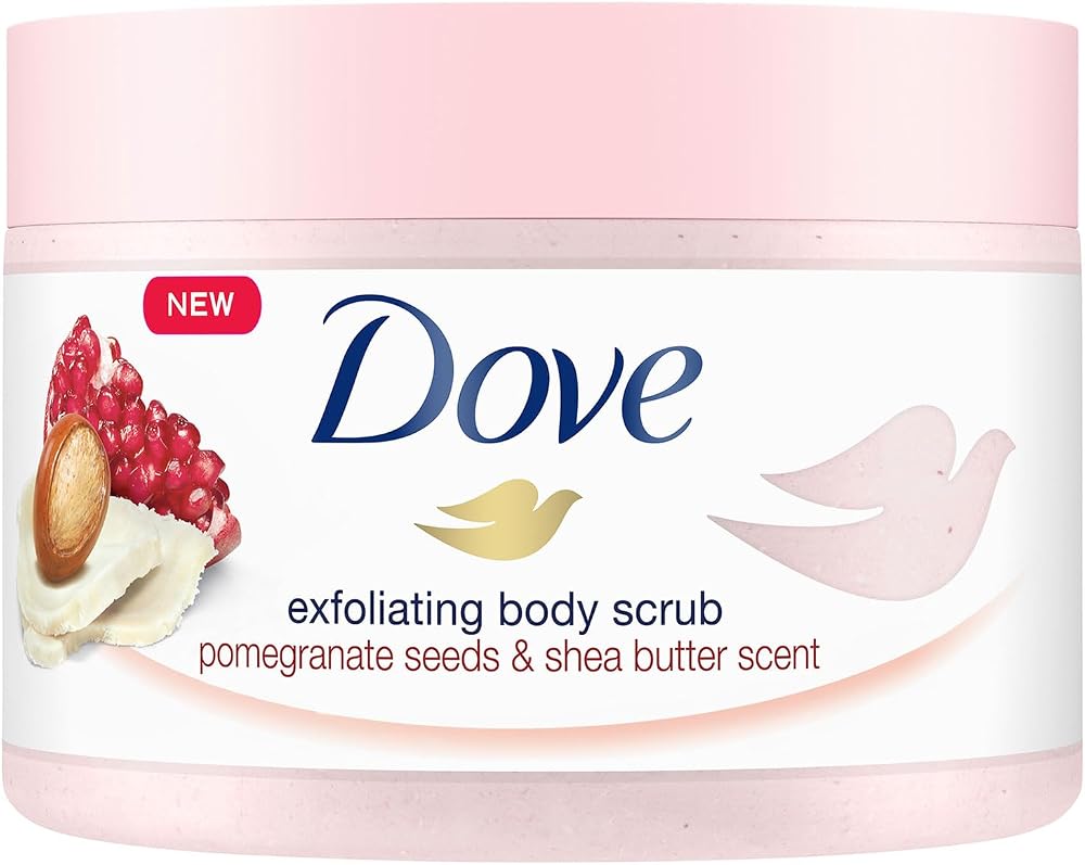 Dove Vücut Peelingi Nar Çekirdeği ve Shea Yağı 225ml Beyaz