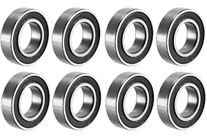 uxcell 6800-2RS Deep Groove Ball Bearing Double Sealed 1180800, 10mm x 19mm x 5mm Carbon Steel Bearings (Pack of 8)