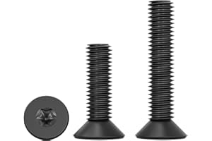 SHUNCHG 20 pcs M3x16mm Countersunk Screws, M3 Flat Head Machine Bolts 16mm, A2 Stainless Steel Torx Drive Hex Socket Countersunk Screws for Furniture, Wood, Black