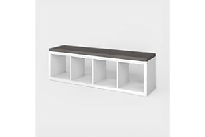 ‎INWONA INWONA Sitzauflage Kallax Regal | Sitzpolster | Polsterauflage | Sitzkissen fürs 4er Kallax | Auflage für Sideboard als Sitzbank | Unempfindlicher Stoffbezug | 146 x 39 x 4 cm | Dunkelgrau, Anthrazit