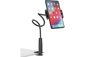 Giftorld Tablet Holder, Flexible Tablet Mount Stand, 360 Degree Adjustable Long Arm Clamp Bracket Clip Lazy Bracket for Phone/Tablet, Mobile Stand for Bedroom, Office, Bathroom-Black