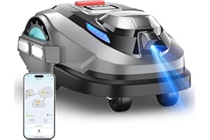 YARDCARE N1600PRO Robot Tondeuse sans Fil Périphérique,Max.1600 m²,RTK+ Vision Tondeuse Robot Gazon,Coupe en U,Gestion intuitive des Zones,Coupe des Bordures, IA cartographie Automatique