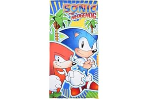 CARTOON Toalla de playa Sonic y Knuckles de microfibra de poliéster toalla para niños 240 gsm tamaño 70 x 140 cm playa piscina