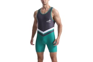 Rane Sports Tuta da wrestling da uomo, attillata, sportiva, un pezzo, senza maniche, per allenamento in palestra, sollevamento pesi