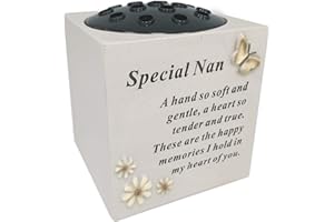 David Fischhoff Nan Butterfly & Flowers Design Verse Memorial Grave Rose Bowl, Weatherproof - for Graveside Flower Arrangements, 14 x 15 cm