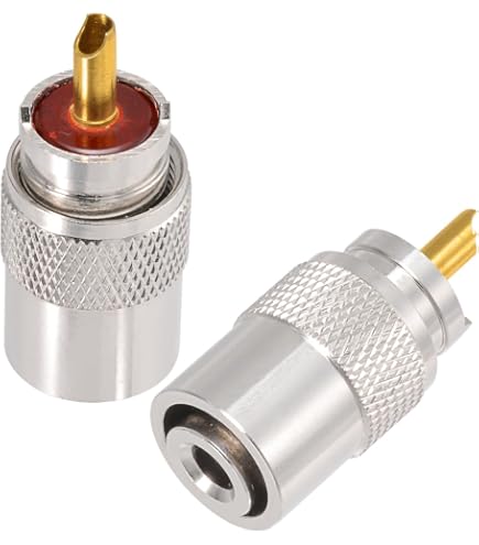 CB-Funk Adapter Set – PL259 Stecker Auf BNC Buchse, 90° Winkel, 2 Stück (vernickelt)
