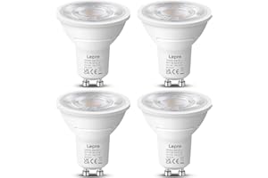 Lepro GU10 LED Bulbs Warm White, A Energy Class, 360LM, 2W (50W Equivalent), 38° Beam Angle, 50000H Life Span, 96% Energy Saving Spotlight Bulb, Non-Dimmable, 4 Packs