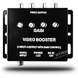 XTRONS Auto 1 To 4 Video Signal Booster/Splitter Amplifier for Car TV, DVD, CCTV 1 Input 4 Output