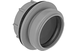 MegaHaustechnik HT Anschraubmuffe DN50 an Wandung von Tank Regentonne für Rohr Außendurchmesser 110mm, Durchführung Verbinder Verschraubung Kanalrohr Abwasser Abfluss Leitung Lüftung Kunststoff grau