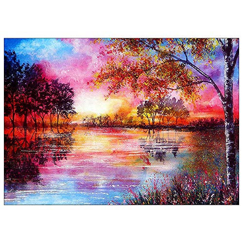 Preisvergleich Produktbild Selou Weihnachten 5D DIY Landschaft Diamant Malerei Stickerei Runder Diamant Wohnkultur Weihnachtsgeschenk Windanziehungsbohrer Wohnzimmer Dekoration