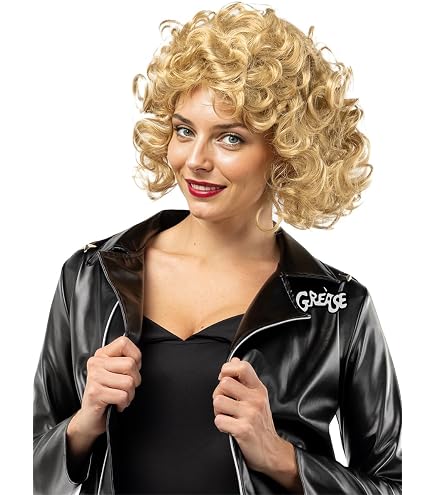 Funidelia Perruque Danny Zuko Grease - Perruque Homme Années 50 Rock & Roll Noir