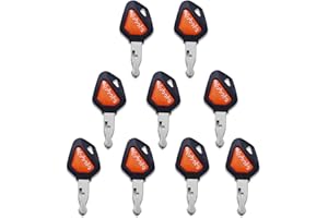 DHEISHA 9Pcs 459A Ignition Starter Keys Kubota Excavator Key Replacement Compatible with SSV & SVL Skid Steer Loaders, Tractor Loader Backhoes, U Series Excavators, Wheel Loaders