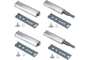 Push to Open Porte Placard punwey 4 Pièces Tampon Charnière Loquet, Fermetures magnétiques push-open ouvre et ferme la porte avec une simple pression, pour Porte, Armoire, Tiroir, Meuble et Placard